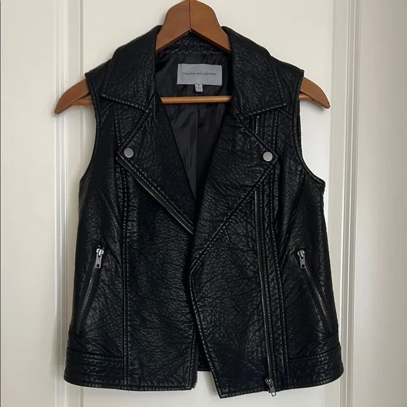 Faux Leather Moto Vest Small - Picture 7 of 7